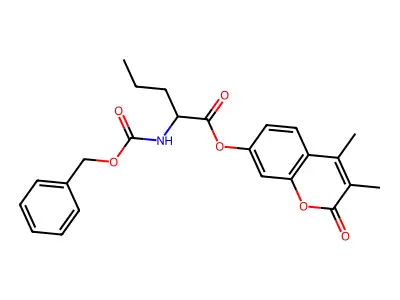 3,4-dimethyl-2-oxo-2H-chromen-7-yl N-[(benzyloxy)carbonyl]norvalinate structure
