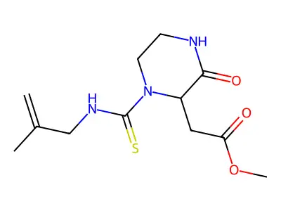 [1-(2-Methyl-allylthiocarbamoyl)-3-oxo-piperazin-2-yl]-acetic acid methyl ester structure