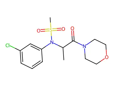 N-(3-chlorophenyl)-N-(1-morpholin-4-yl-1-oxopropan-2-yl)methanesulfonamide structure