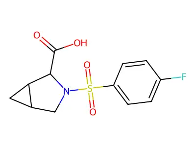3-[(4-Fluorophenyl)sulfonyl]-3-azabicyclo[3.1.0]hexane-2-carboxylic acid structure