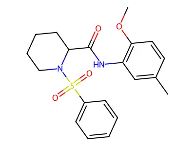 1-(benzenesulfonyl)-N-(2-methoxy-5-methylphenyl)piperidine-2-carboxamide structure