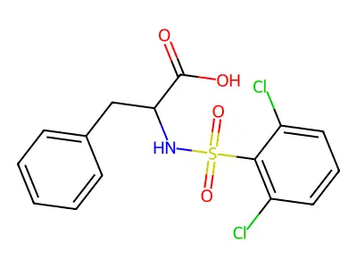2-{[(2,6-Dichlorophenyl)sulfonyl]amino}-3-phenylpropanoic acid structure