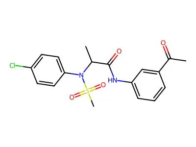 N-(3-acetylphenyl)-2-(4-chloro-N-methylsulfonylanilino)propanamide structure