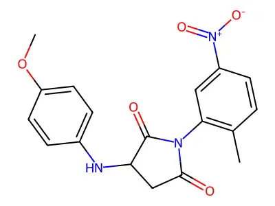 3-((4-Methoxyphenyl)amino)-1-(2-methyl-5-nitrophenyl)pyrrolidine-2,5-dione structure
