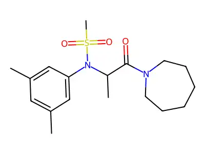 N-[1-(azepan-1-yl)-1-oxopropan-2-yl]-N-(3,5-dimethylphenyl)methanesulfonamide structure
