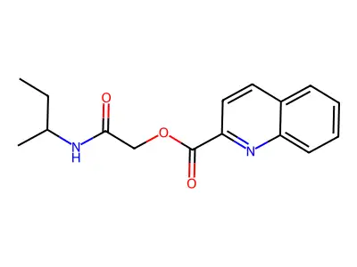 2-(Butan-2-ylamino)-2-oxoethyl quinoline-2-carboxylate structure