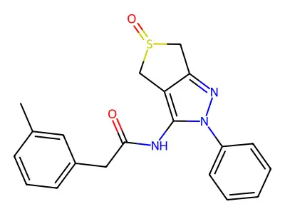 N-(5-oxido-2-phenyl-4,6-dihydro-2H-thieno[3,4-c]pyrazol-3-yl)-2-(m-tolyl)acetamide structure