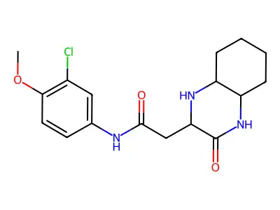 N-(3-Chloro-4-methoxyphenyl)-2-(3-oxodecahydroquinoxalin-2-yl)acetamide structure