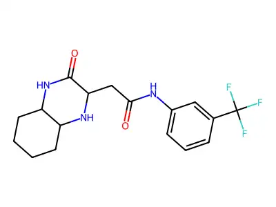 2-(3-oxodecahydroquinoxalin-2-yl)-N-[3-(trifluoromethyl)phenyl]acetamide structure