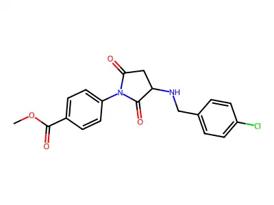 Methyl 4-{3-[(4-chlorobenzyl)amino]-2,5-dioxopyrrolidin-1-yl}benzoate structure