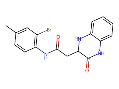 N-(2-bromo-4-methylphenyl)-2-(3-oxo-1,2,3,4-tetrahydroquinoxalin-2-yl)acetamide structure