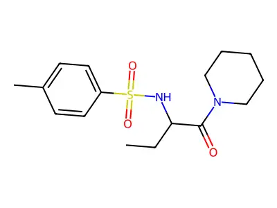 2-{[(4-Methylphenyl)sulfonyl]amino}-1-piperidylbutan-1-one structure