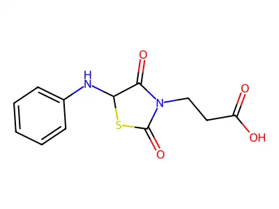 3-(5-Anilino-2,4-dioxo-1,3-thiazolidin-3-yl)propanoic acid structure