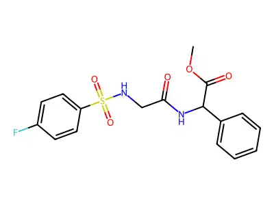 Methyl 2-[(2-{[(4-fluorophenyl)sulfonyl]amino}acetyl)amino]-2-phenylacetate structure