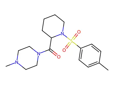 1-Methyl-4-[1-(4-methylbenzenesulfonyl)piperidine-2-carbonyl]piperazine structure
