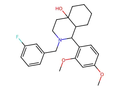 1-(2,4-dimethoxyphenyl)-2-(3-fluorobenzyl)octahydroisoquinolin-4a(2H)-ol structure