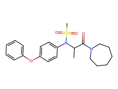 N-[1-(azepan-1-yl)-1-oxopropan-2-yl]-N-(4-phenoxyphenyl)methanesulfonamide structure