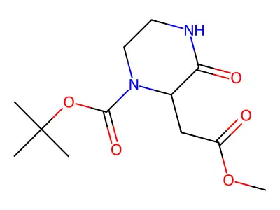 Tert-butyl 2-(2-methoxy-2-oxoethyl)-3-oxopiperazine-1-carboxylate structure