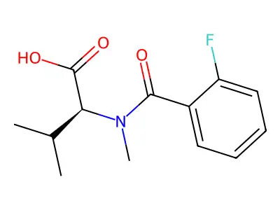 l-Valine, N-(2-fluorobenzoyl)-, methyl ester structure