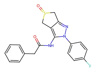N-(2-(4-fluorophenyl)-5-oxido-4,6-dihydro-2H-thieno[3,4-c]pyrazol-3-yl)-2-phenylacetamide structure