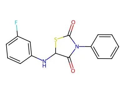 5-[(3-Fluorophenyl)amino]-3-phenyl-1,3-thiazolidine-2,4-dione structure