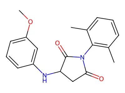 1-(2,6-Dimethylphenyl)-3-[(3-methoxyphenyl)amino]azolidine-2,5-dione structure