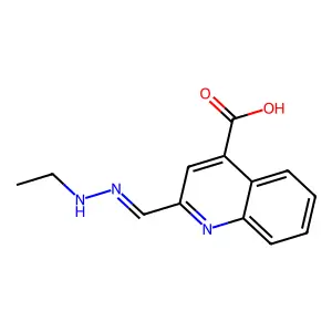 4-Quinolinecarboxylicacid, 2-[(2-ethylhydrazinylidene)methyl]- structure