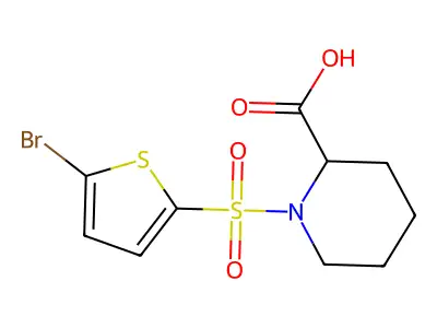 1-[(5-Bromothiophen-2-yl)sulfonyl]piperidine-2-carboxylic acid structure