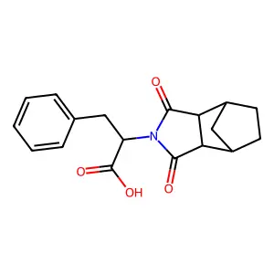 2-(1,3-dioxooctahydro-2H-4,7-methanoisoindol-2-yl)-3-phenylpropanoic acid structure