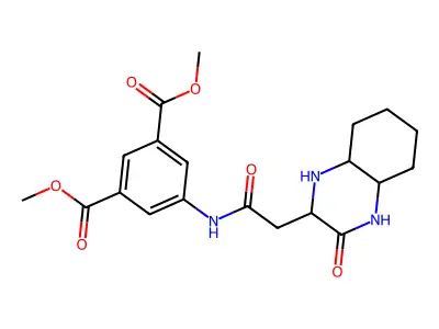 Dimethyl 5-{[(3-oxodecahydro-2-quinoxalinyl)acetyl]amino}isophthalate structure
