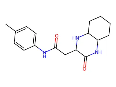 N-(4-methylphenyl)-2-(3-oxodecahydroquinoxalin-2-yl)acetamide structure