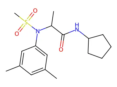 N-cyclopentyl-2-(3,5-dimethyl-N-methylsulfonylanilino)propanamide structure