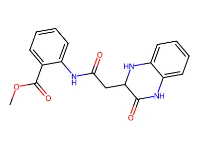 Methyl 2-[2-(3-oxo-1,2,4-trihydroquinoxalin-2-yl)acetylamino]benzoate structure