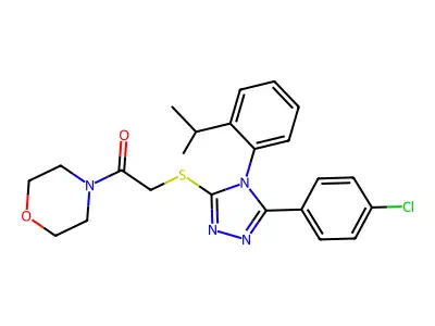 2-[[5-(4-Chlorophenyl)-4-[2-(1-methylethyl)phenyl]-4H-1,2,4-triazol-3-yl]thio]-1-(4-morpholinyl)ethanone structure