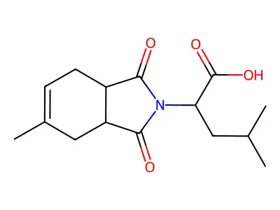 4-methyl-2-(5-methyl-1,3-dioxo-1,3,3a,4,7,7a-hexahydro-2H-isoindol-2-yl)pentanoic acid structure