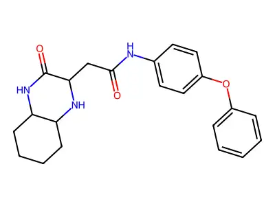 2-(3-oxodecahydroquinoxalin-2-yl)-N-(4-phenoxyphenyl)acetamide structure