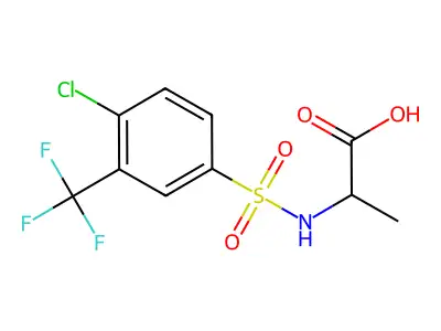 (2S)-2-[4-Chloro-3-(trifluoromethyl)benzenesulfonamido]propanoic acid structure