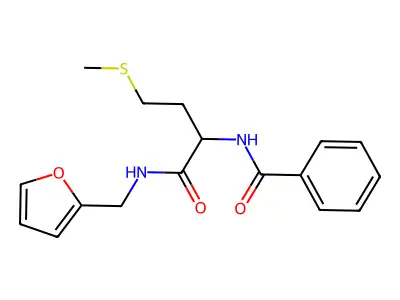 N-[1-(furan-2-ylmethylamino)-4-methylsulfanyl-1-oxobutan-2-yl]benzamide structure