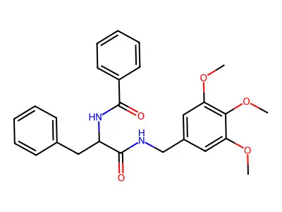 N-[1-oxo-3-phenyl-1-[(3,4,5-trimethoxyphenyl)methylamino]propan-2-yl]benzamide structure