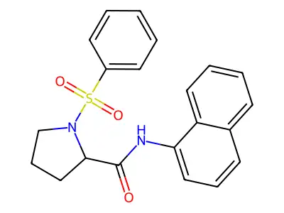 N-(1-naphthyl)-1-(phenylsulfonyl)-2-pyrrolidinecarboxamide structure
