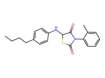 5-[(4-Butylphenyl)amino]-3-(2-methylphenyl)-1,3-thiazolidine-2,4-dione structure