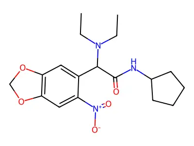 N-cyclopentyl-2-(diethylamino)-2-(6-nitrobenzo[d][1,3]dioxol-5-yl)acetamide structure