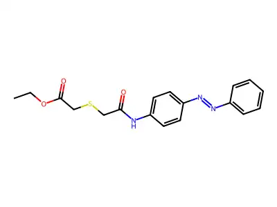 Acetic acid, 2-[[2-oxo-2-[[4-(2-phenyldiazenyl)phenyl]amino]ethyl]thio]-, ethyl ester structure