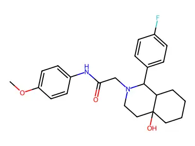 2-[1-(4-fluorophenyl)-4a-hydroxyoctahydroisoquinolin-2(1H)-yl]-N-(4-methoxyphenyl)acetamide structure