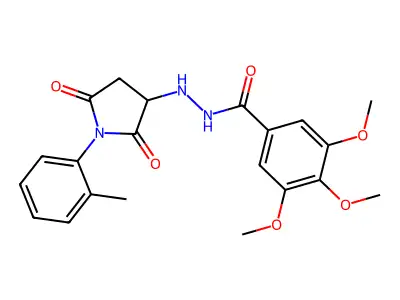 3,4,5-trimethoxy-N'-[1-(2-methylphenyl)-2,5-dioxopyrrolidin-3-yl]benzohydrazide structure