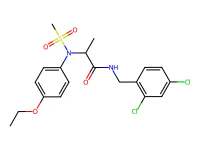 N-[(2,4-dichlorophenyl)methyl]-2-(4-ethoxy-N-methylsulfonylanilino)propanamide structure