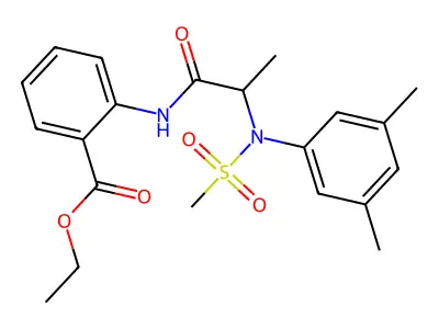 ethyl 2-{[N-(3,5-dimethylphenyl)-N-(methylsulfonyl)alanyl]amino}benzoate structure