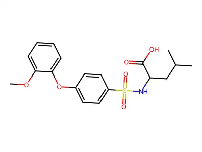 ((4-(2-Methoxyphenoxy)phenyl)sulfonyl)leucine structure