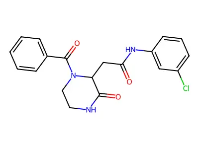 2-(1-benzoyl-3-oxopiperazin-2-yl)-N-(3-chlorophenyl)acetamide structure