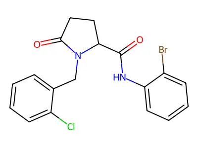 N-(2-bromophenyl)-1-[(2-chlorophenyl)methyl]-5-oxopyrrolidine-2-carboxamide structure
